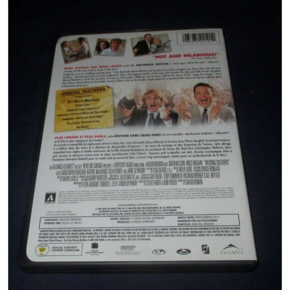 Wedding Crashers Uncorked Edition (DVD, 2006, Canadian) - Picture 3 of 3